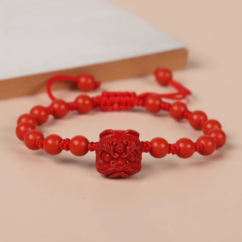 Gemstone Bracelet Healing - Pulsera de danza del león cinabrio