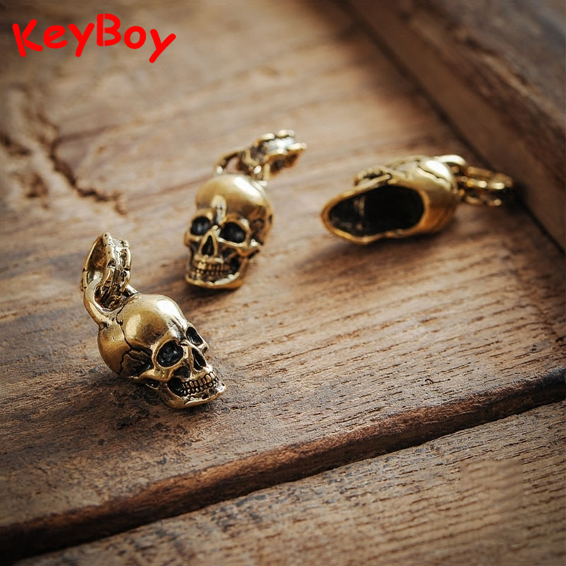 Gothic Skull Ring - Llavero Colgante Vintage Punk con Cabeza
