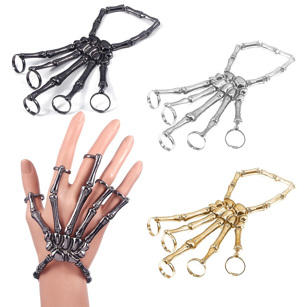 Gothic Skull Ring - Pulsera de metal para fiesta, brazalete