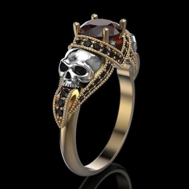 Gothic Skull Ring - Nuevo cráneo de moda, anillo de
