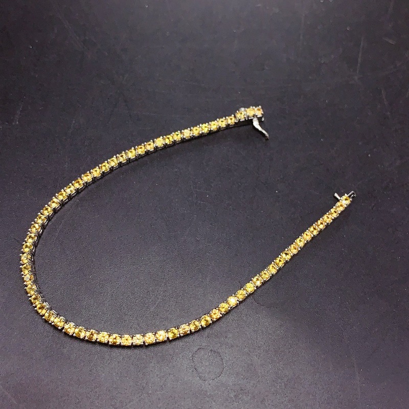 Gemstone Bracelet Healing - Pulsera de tenis de citrino Natural,