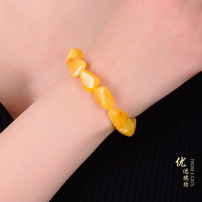 Gemstone Bracelet Healing - Pulsera de cuentas ovaladas de ámbar