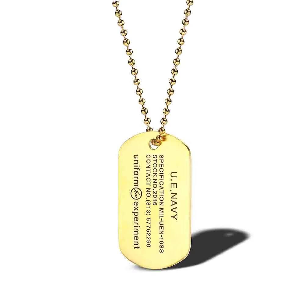 Mens Dog Tag Necklace - Street Hip Hop Lightning No. 83