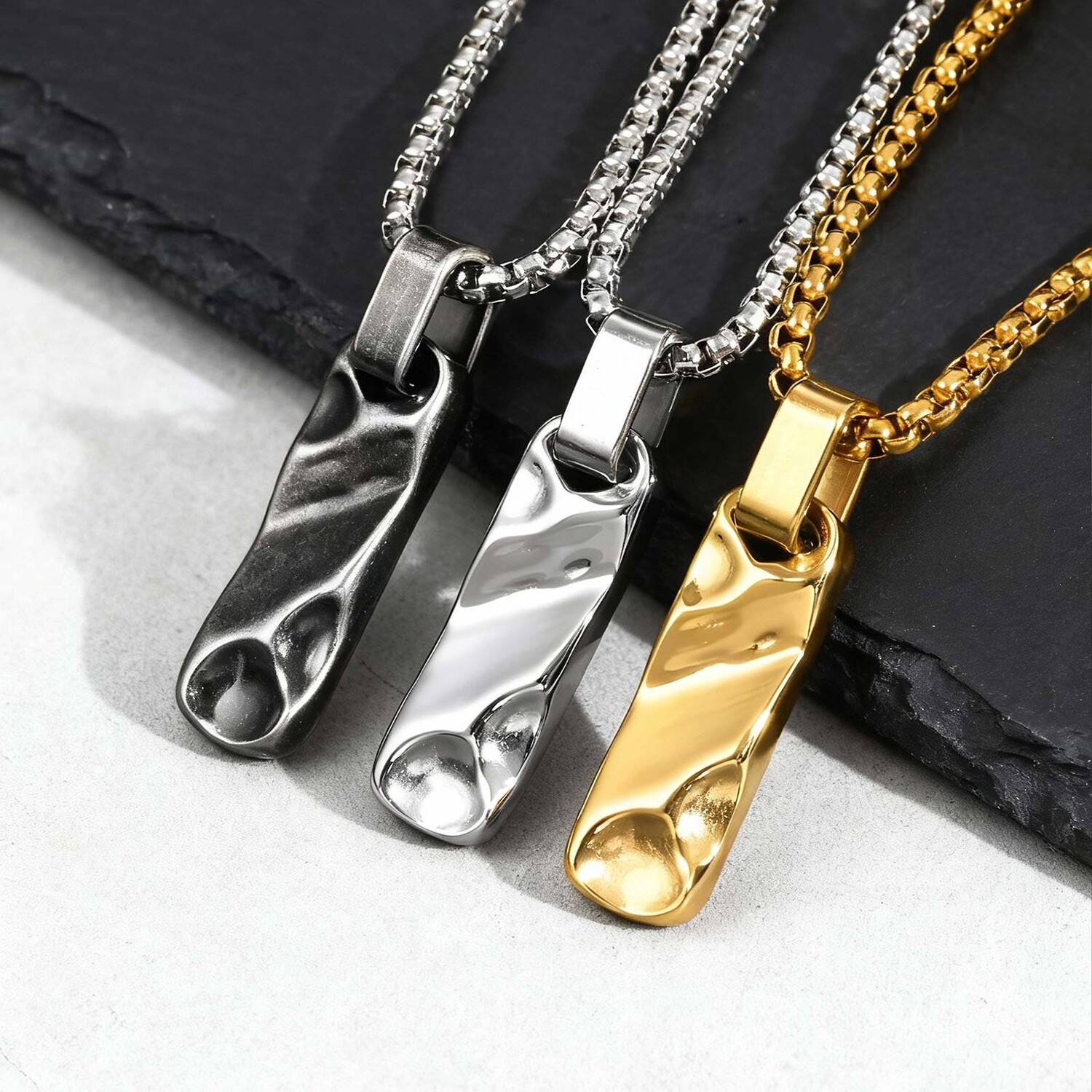 Mens Dog Tag Necklace - Collares pequeños con colgante Dogtag para