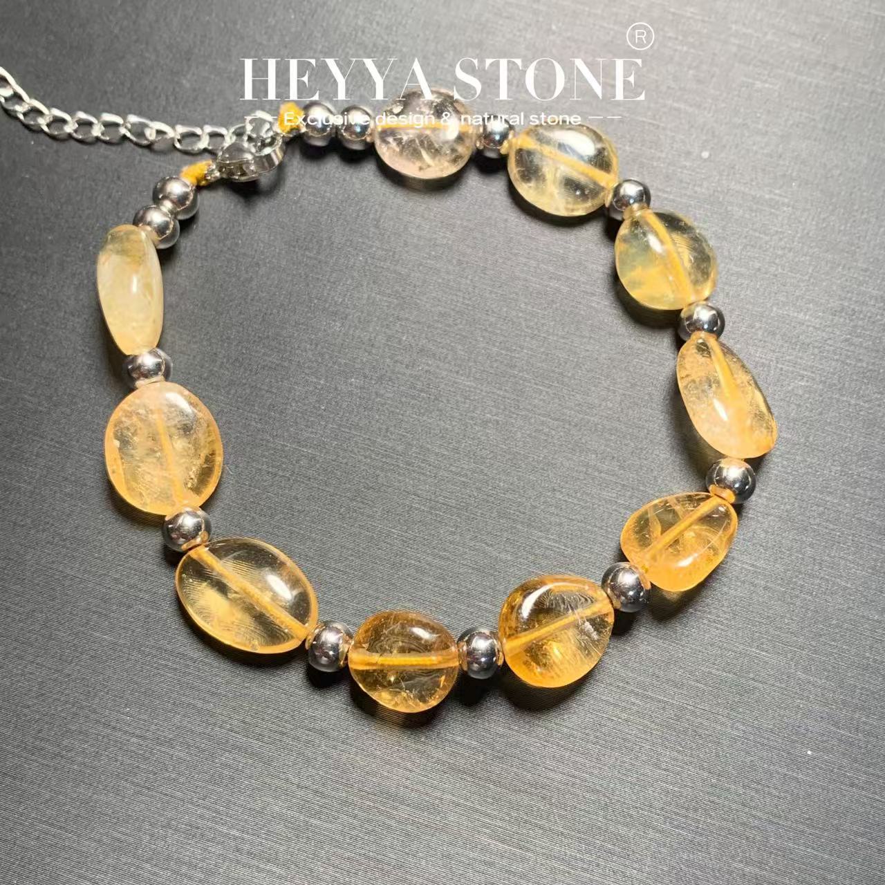 Gemstone Bracelet Healing - HEYYA-pulsera de citrino Natural, joyería fina