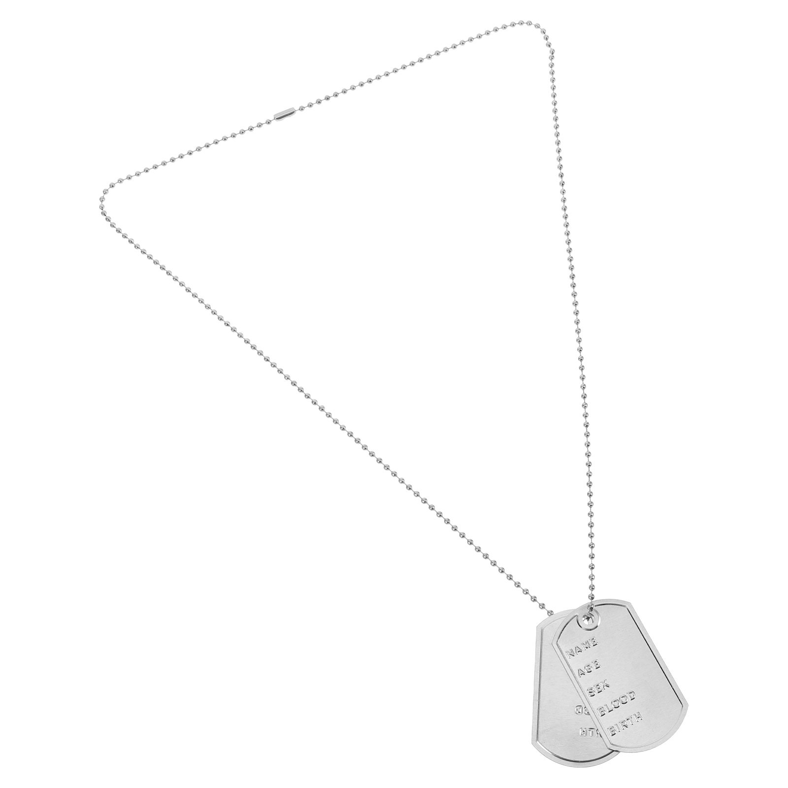 Mens Dog Tag Necklace - 1 Set de Collar de Placa