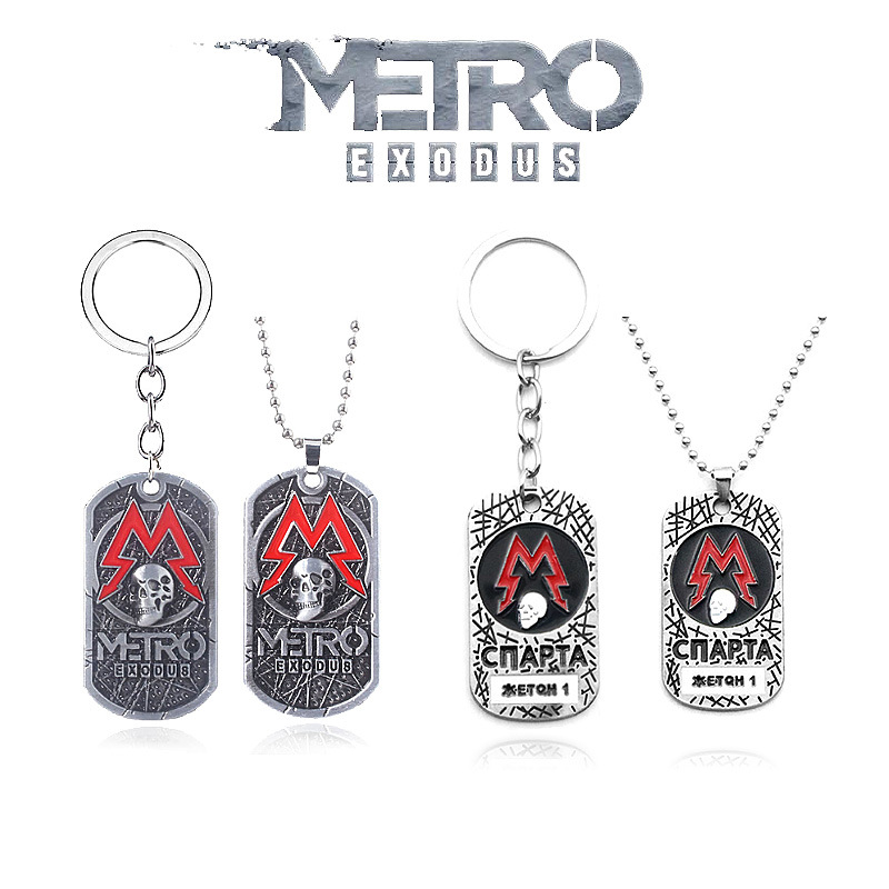 Mens Dog Tag Necklace - Juego Metro Exodus 2033 llavero creativo