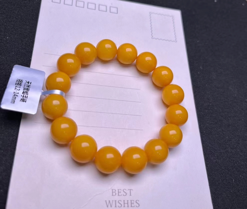 Gemstone Bracelet Healing - Pulsera de Cuentas Redondas de Ámbar