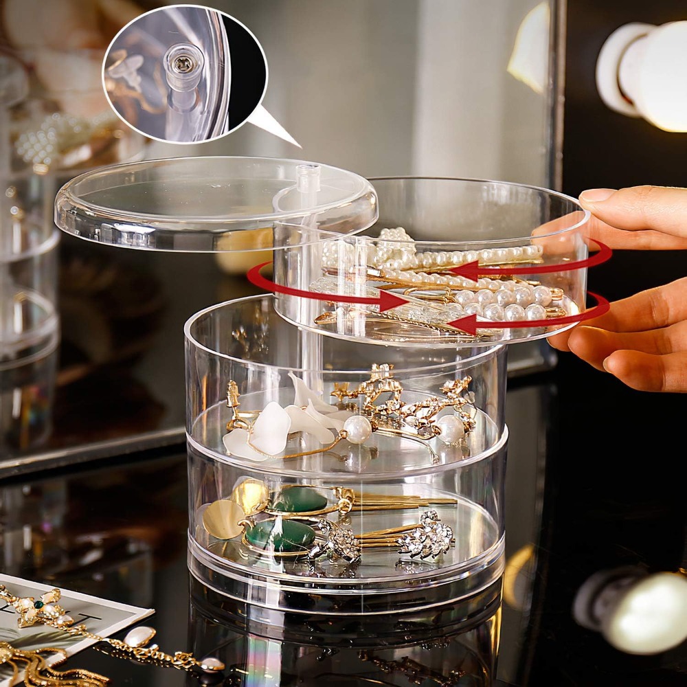Shop Jewelry & Watches Near Me - Organizador de Joyas Giratorio de 360°,