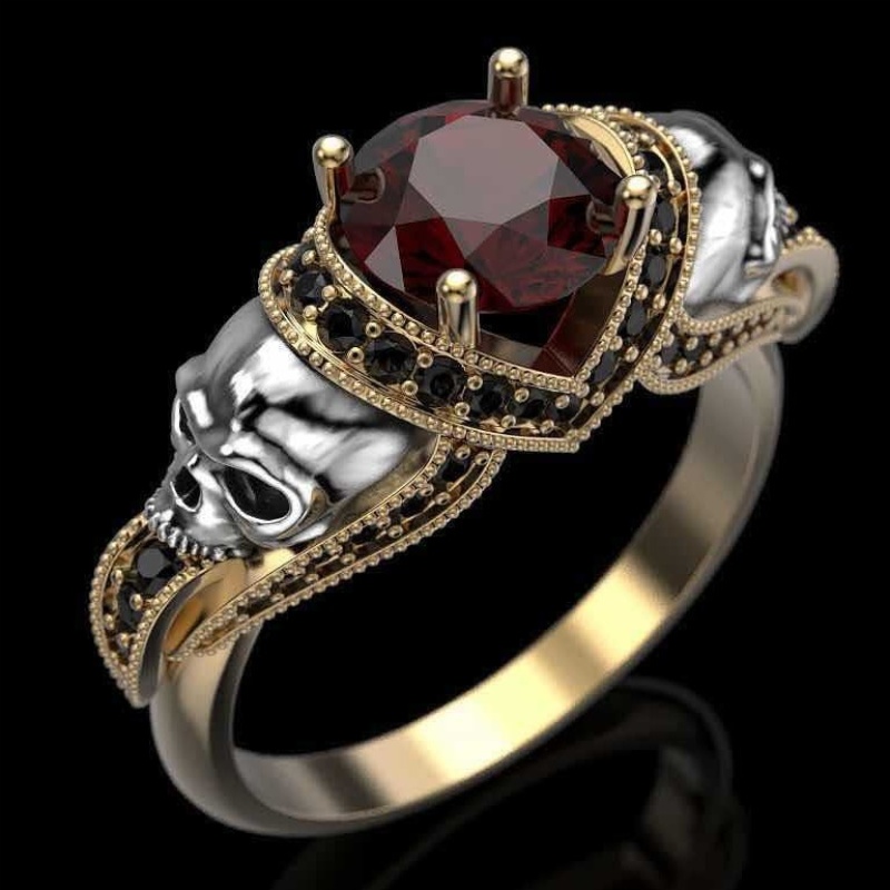 Nuevo cráneo de moda, anillo d - Gothic Skull Ring reseña y precio