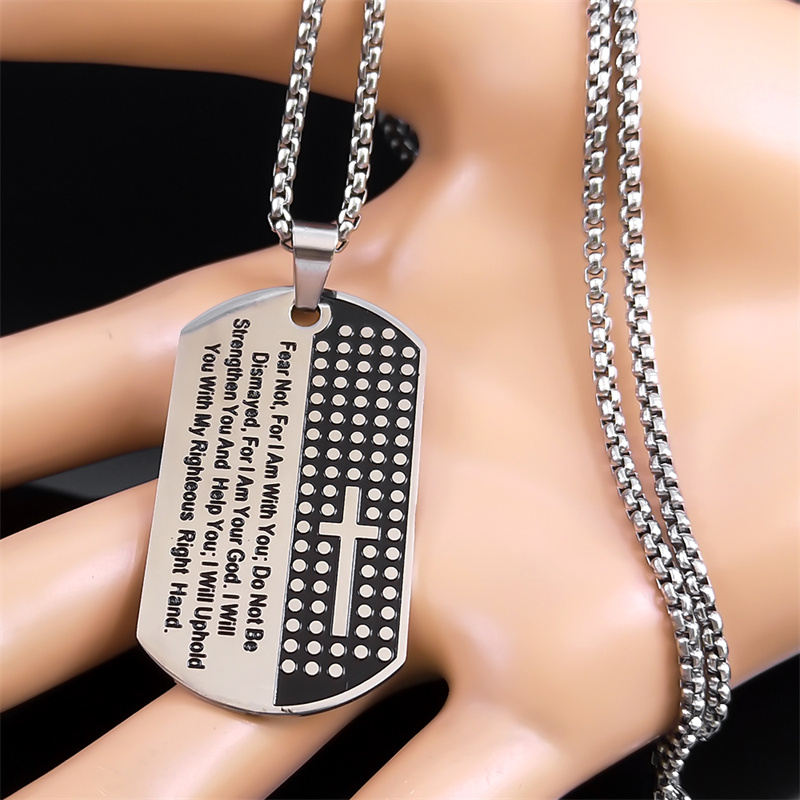 Miedo, no soy contigo, collar  - Mens Dog Tag Necklace reseña y precio
