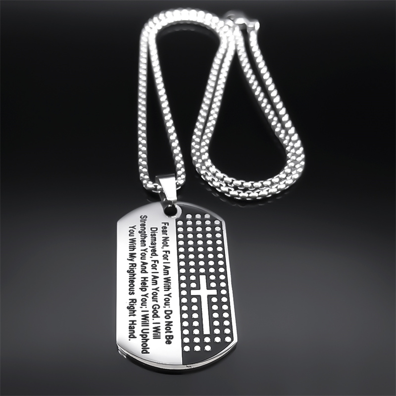 Miedo, no soy contigo, collar  - Mens Dog Tag Necklace reseña y precio