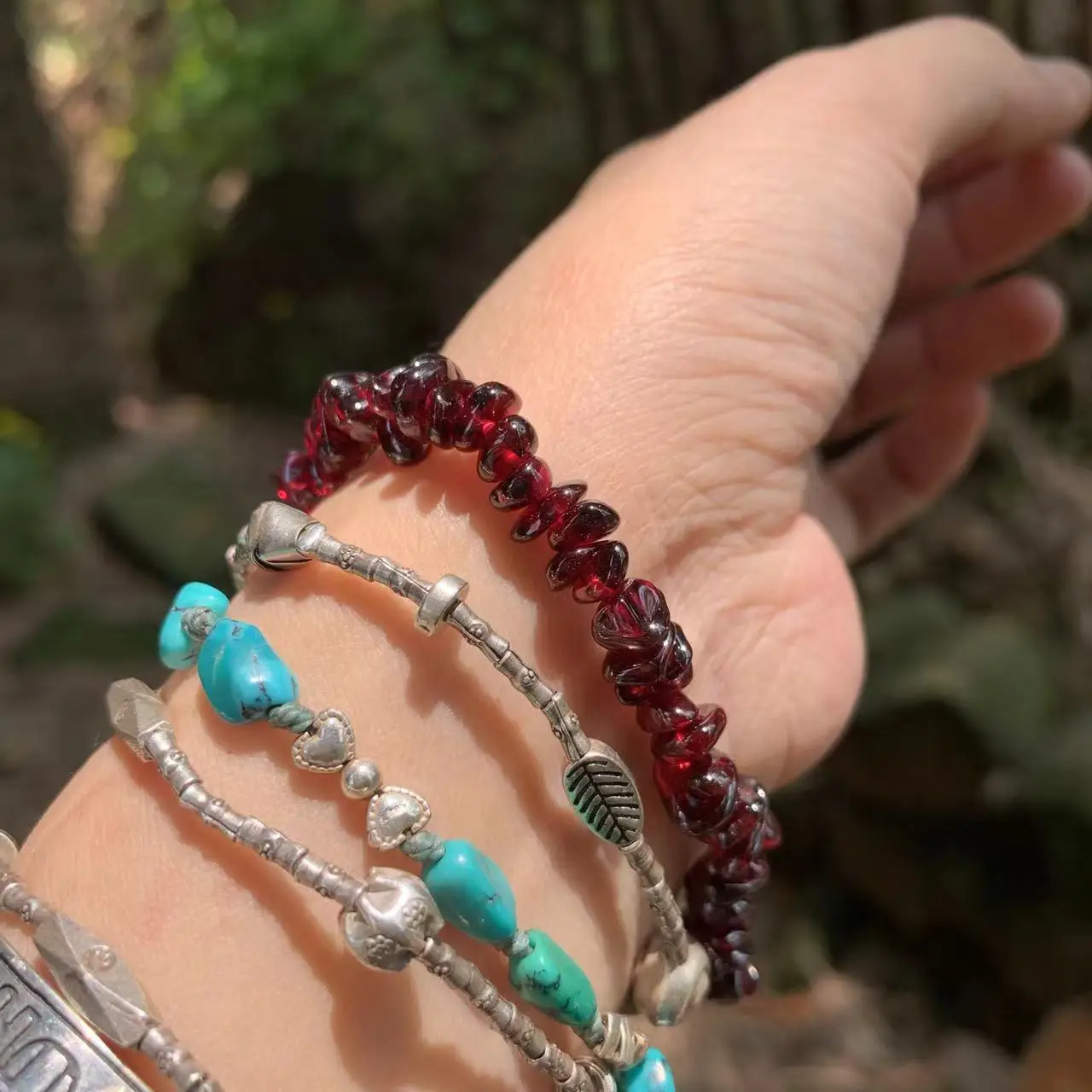 Pulsera de granate Natural par - Gemstone Bracelet Healing reseña y precio