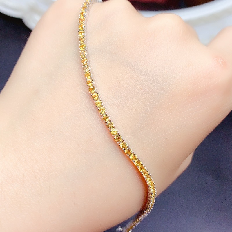 Pulsera de tenis de citrino Na - Gemstone Bracelet Healing reseña y precio