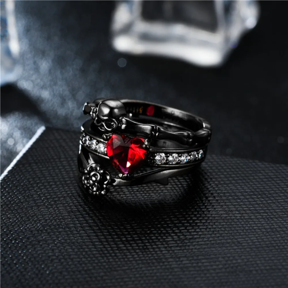 Conjunto de anillos de pareja  - Gothic Skull Ring reseña y precio