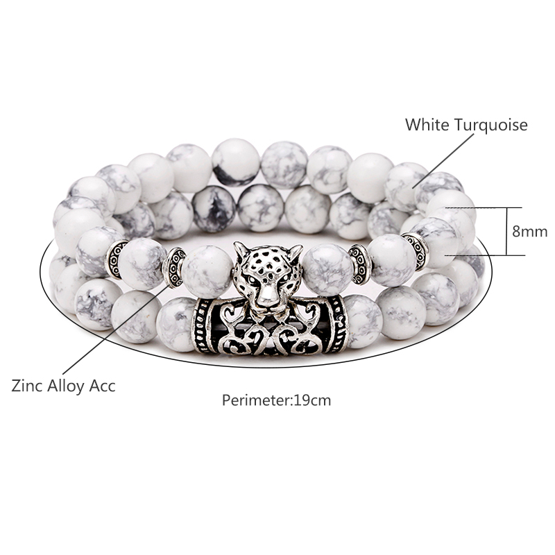 Premium 2 unids/set leopardo c - Gemstone Bracelet Healing reseña y precio