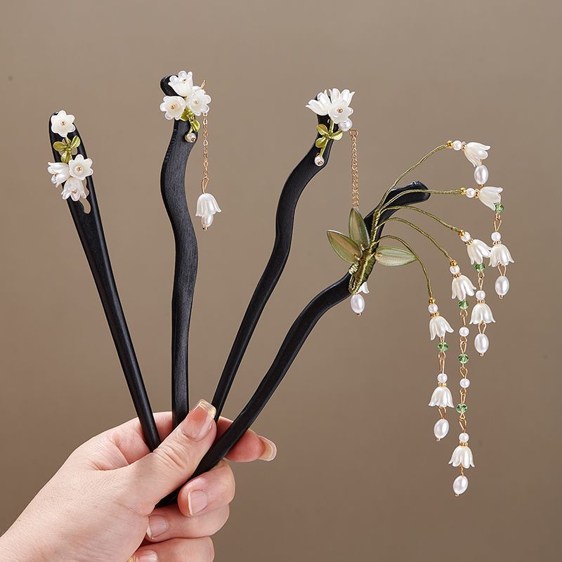 Horquilla de madera con flor v - Shop Jewelry & Watches Near Me reseña y precio