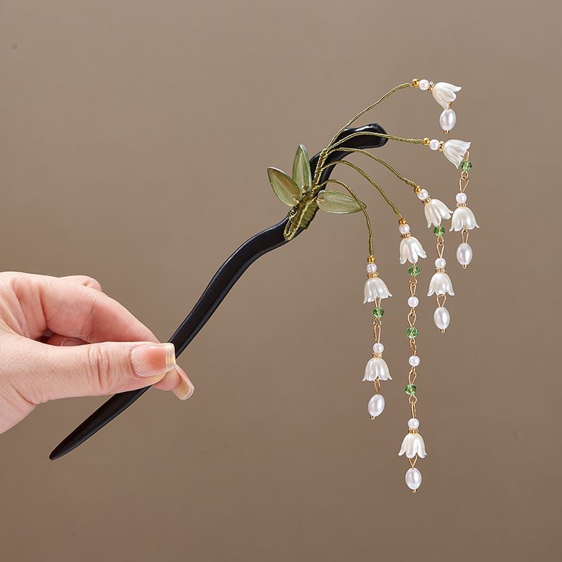 Horquilla de madera con flor v - Shop Jewelry & Watches Near Me reseña y precio