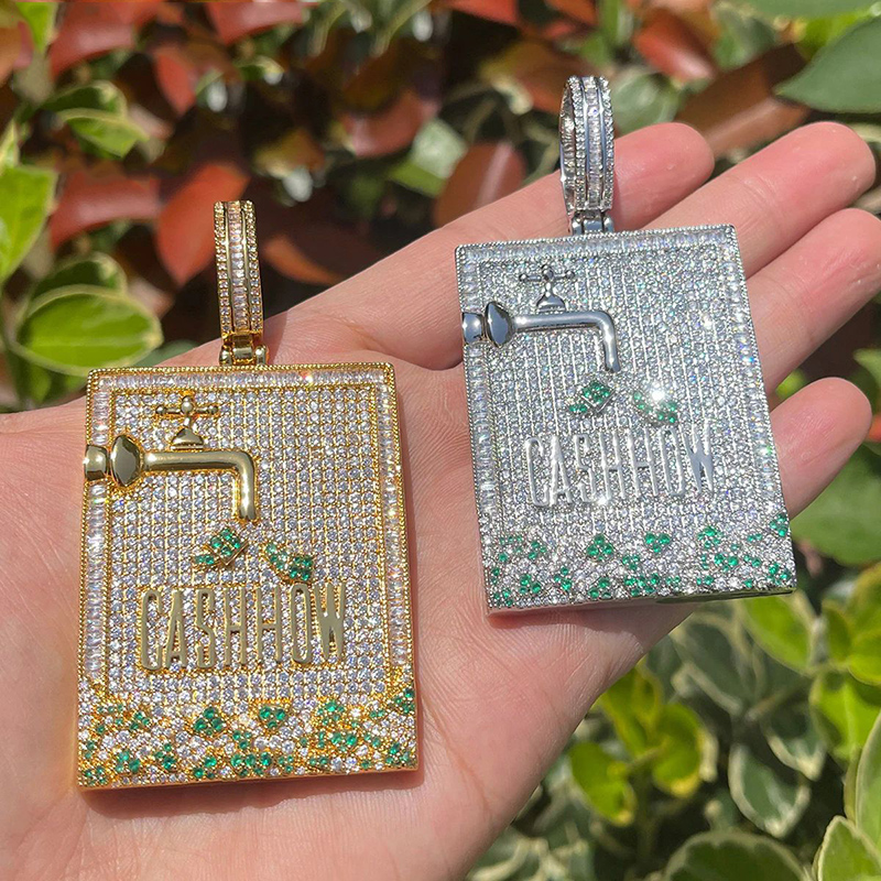 Hip Hop 3A + CZ piedra pavimen - Mens Dog Tag Necklace reseña y precio