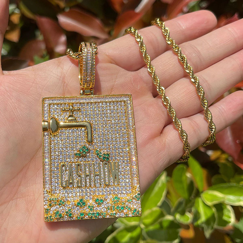 Hip Hop 3A + CZ piedra pavimen - Mens Dog Tag Necklace reseña y precio