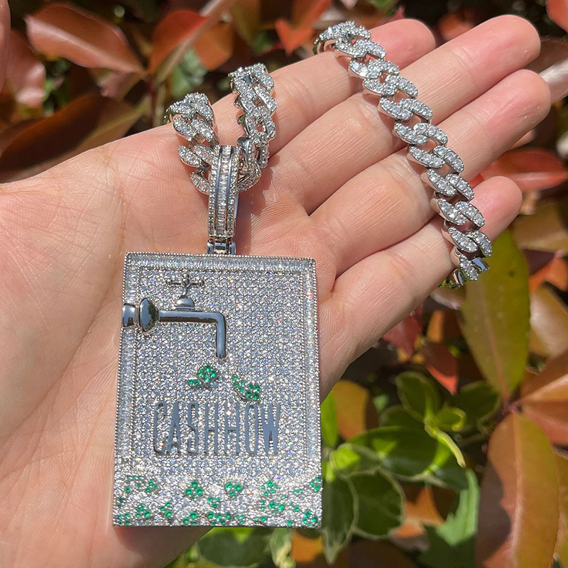 Hip Hop 3A + CZ piedra pavimen - Mens Dog Tag Necklace reseña y precio