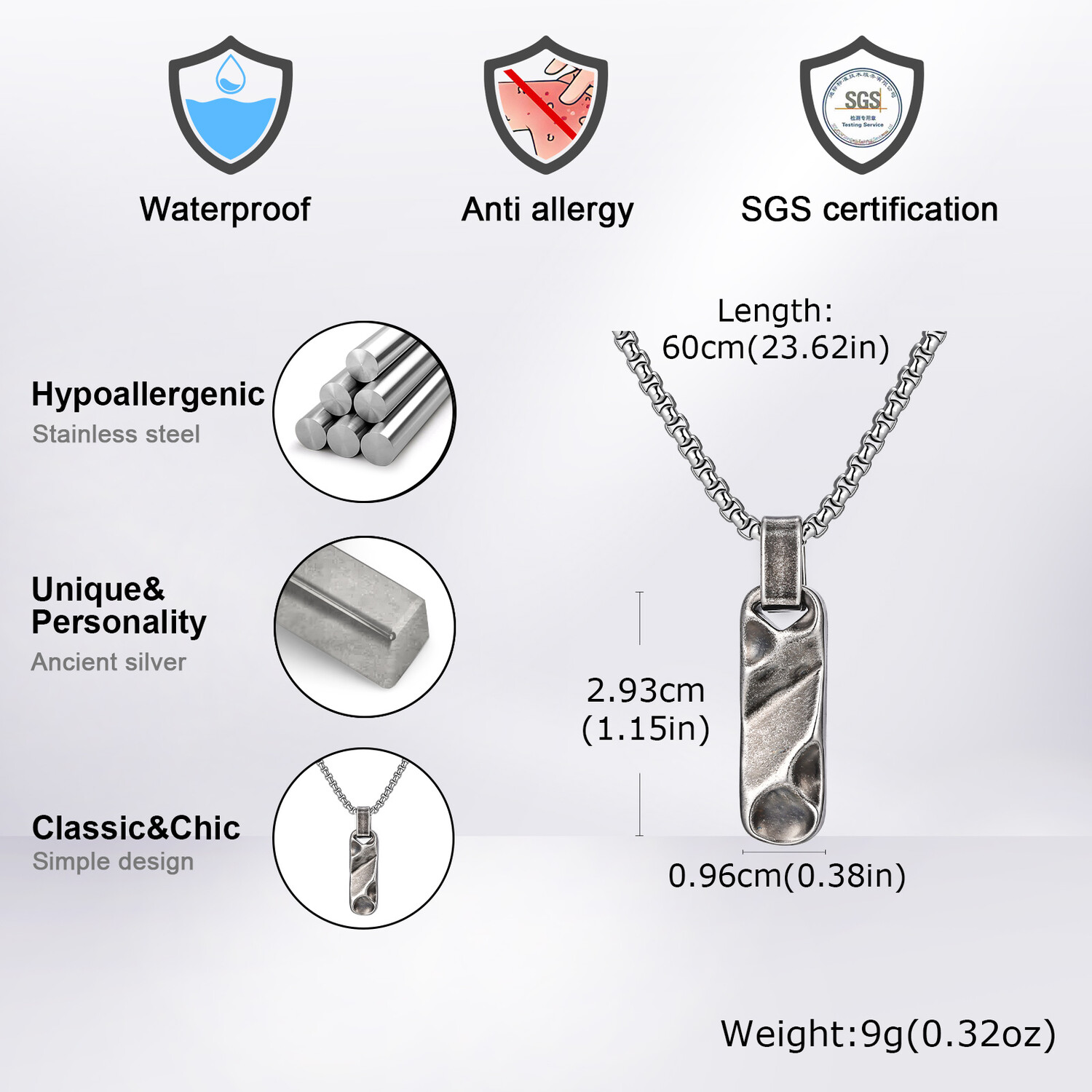 Collares pequeños con colgante - Mens Dog Tag Necklace reseña y precio