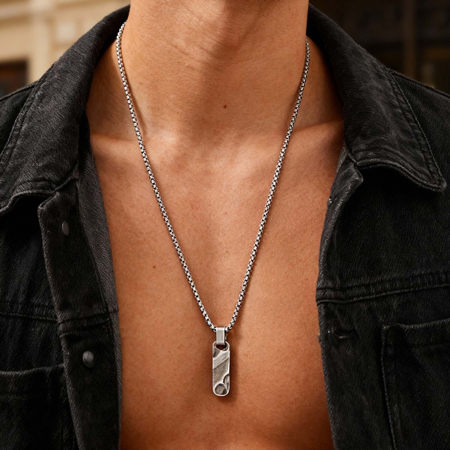 Collares pequeños con colgante - Mens Dog Tag Necklace reseña y precio
