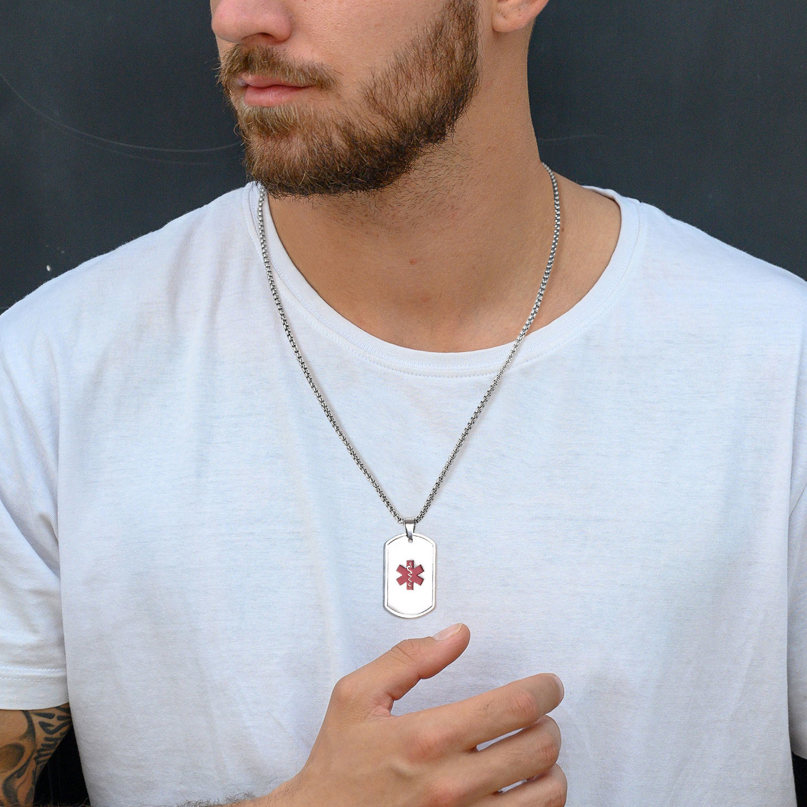 Vnox Collar de identificación  - Mens Dog Tag Necklace reseña y precio