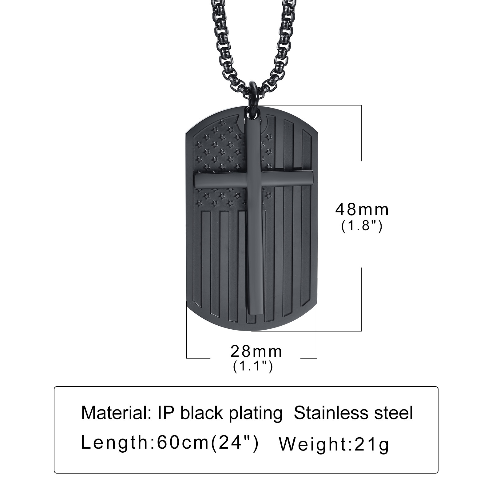 Collares de cruz negra para ho - Mens Dog Tag Necklace reseña y precio