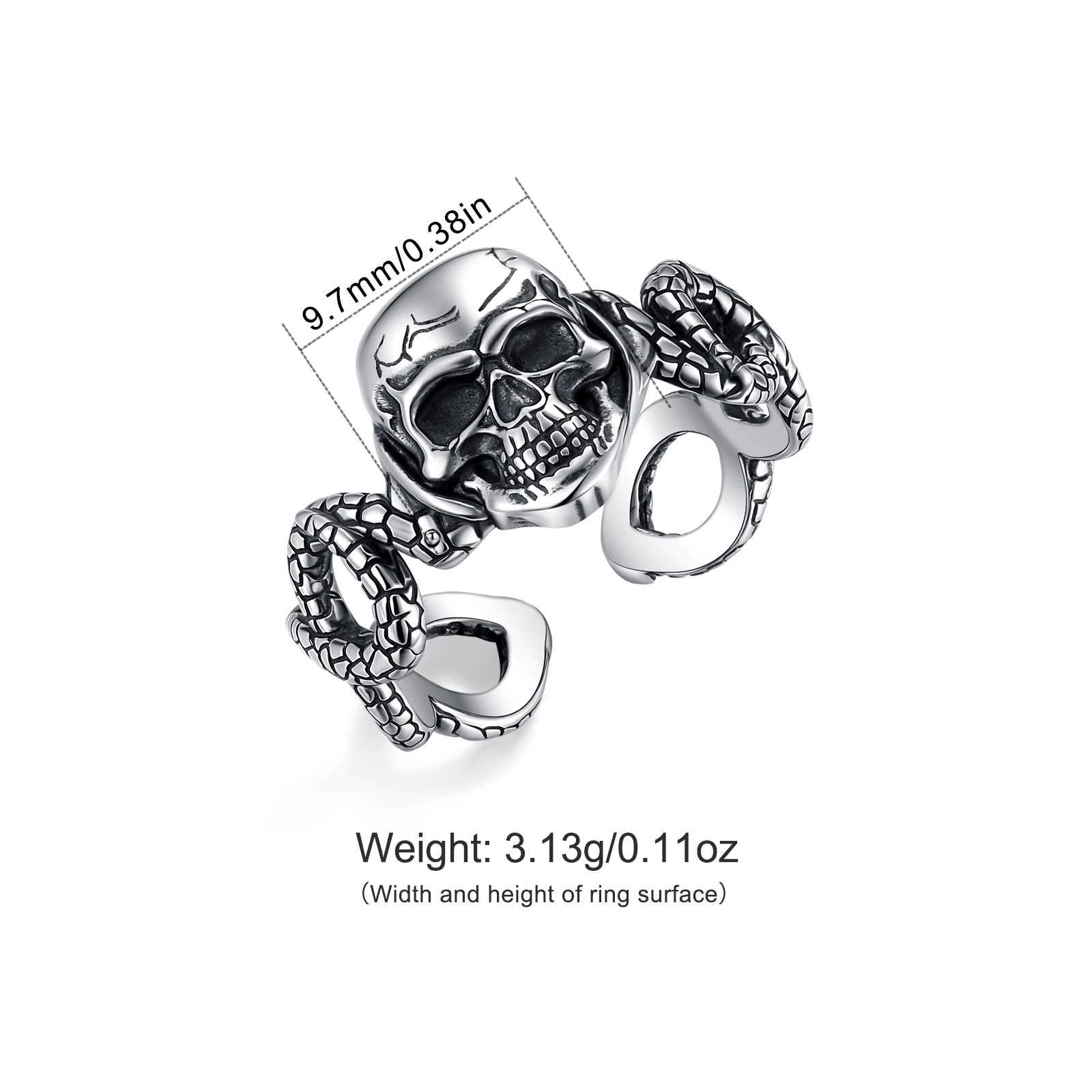 AEONSLOVE Anillo Ajustable de  - Gothic Skull Ring reseña y precio